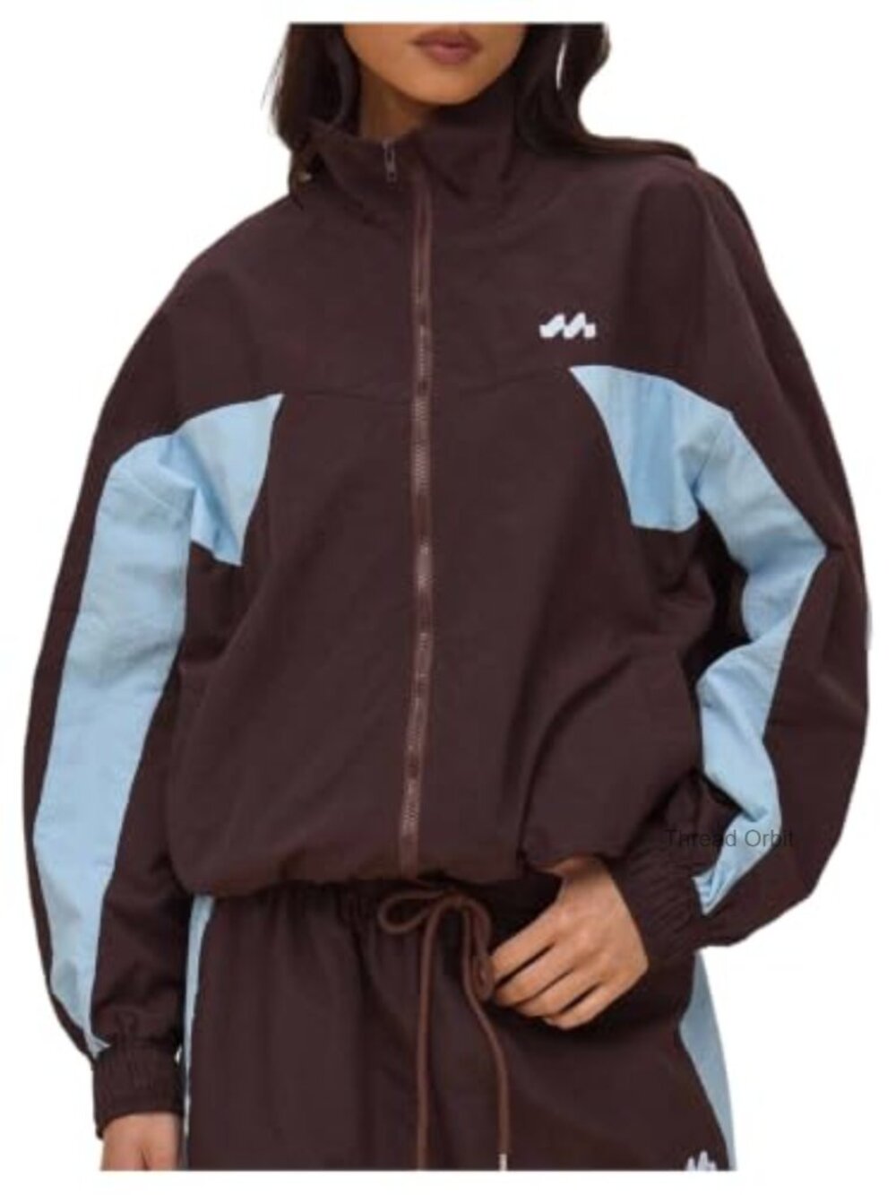 Y2k Oversized Track Jacket Stand Collar Zip Up Windbreaker